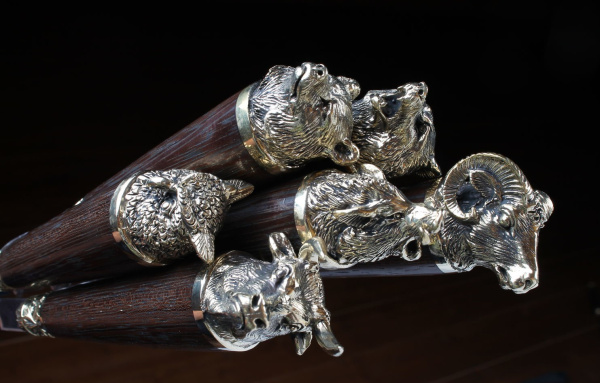 Набор шампуров с декоративным литьем и дер. ручкой "Пирушка на опушке" (6 шт)